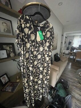 XL but fits like XXL , Part Two Black & Cream Midi/Maxi Dress NWT Retail $139.00